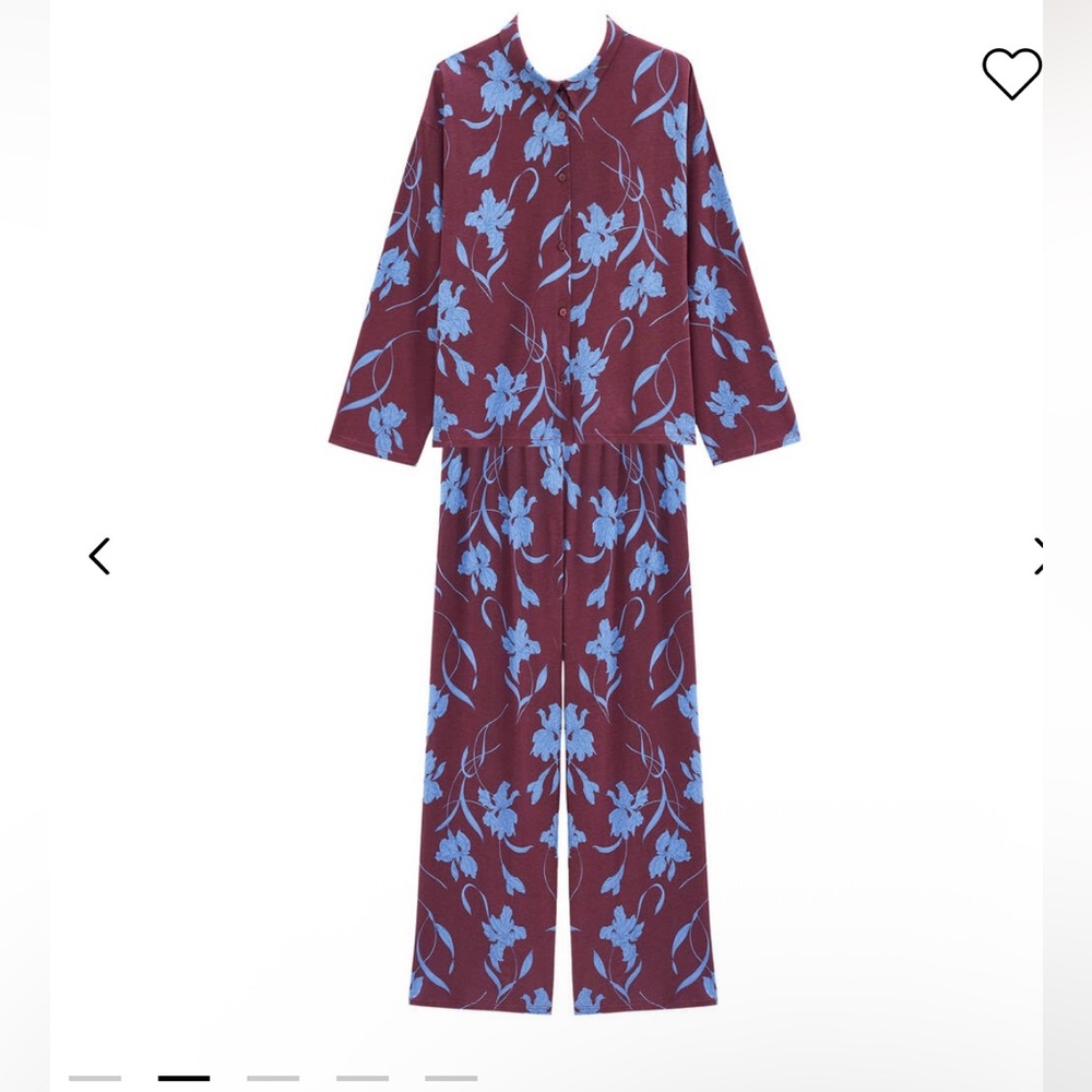 LAURENCE TAVERNIER Cotton button-down Pajamas SIZE MEDIUM New raisin color